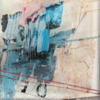 o.T., Frottage auf Acrylglas, 20x20cm, 2013