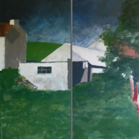 Ruhepol Acryl auf Leinwand, je40x80cm, 2007