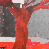 Solitär Acryl auf Papier*verkauft*, 42x56cm, 2010