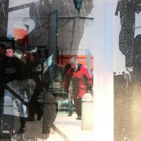 o.T., Frottage auf Acrylglas, 20x20cm, 2013