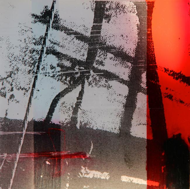 o.T., Frottage auf Acrylglas, 20x20cm, 2013